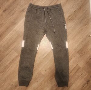 Gray Jogger Sweatpants with White Accents